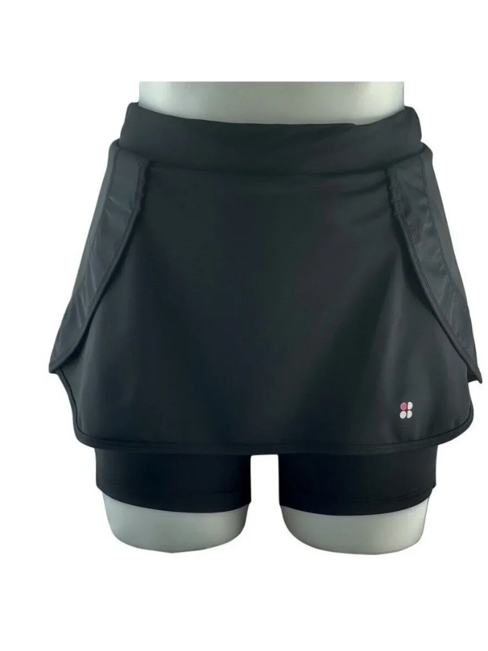 Womens Black Tennis Skort With Inner Shorts Activewear Athletic Sports Gym